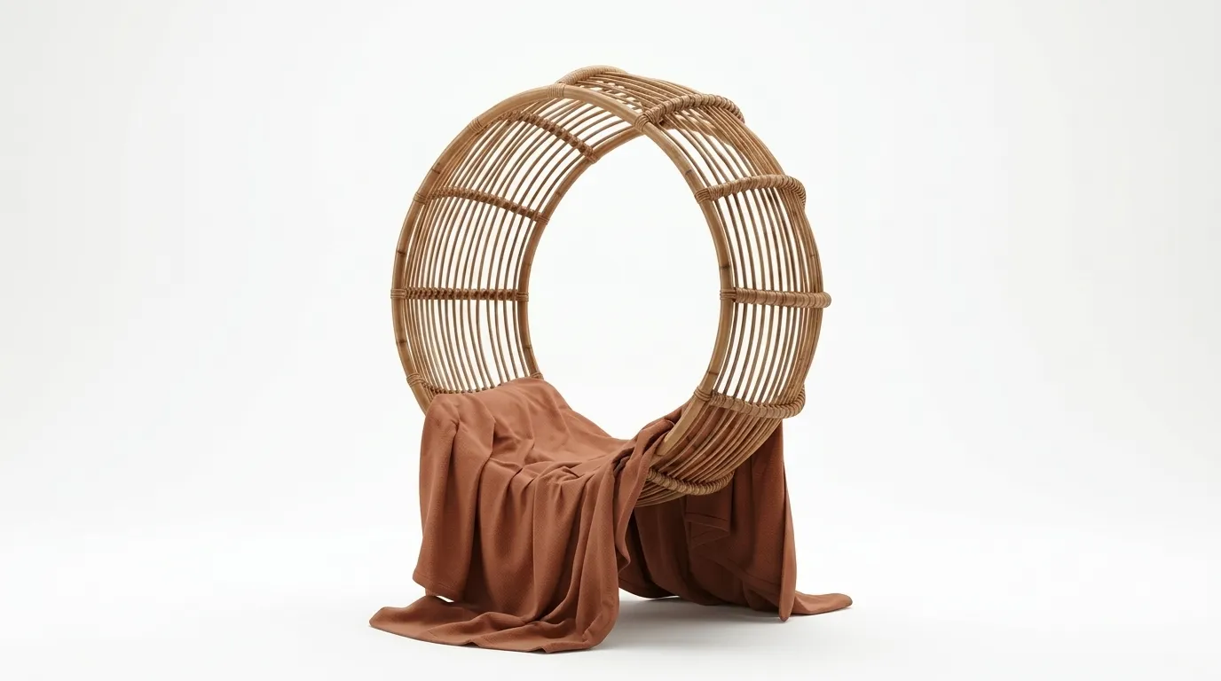 Outdoor Cane Wood Swing for Garden