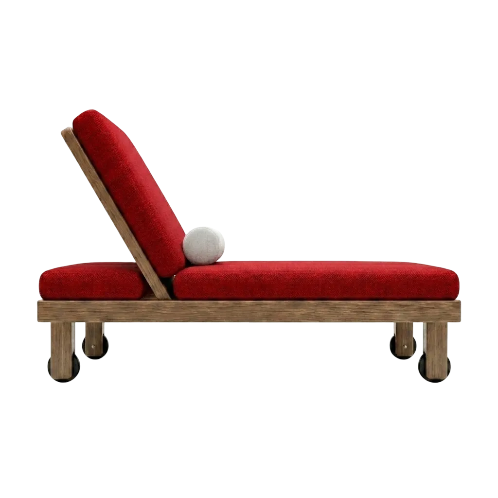 Premium Urbanland poolside lounger centered in a bright gallery