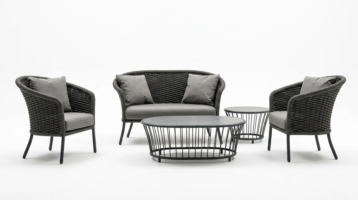Commercial Wicker Dining Set for Resorts and Cafes